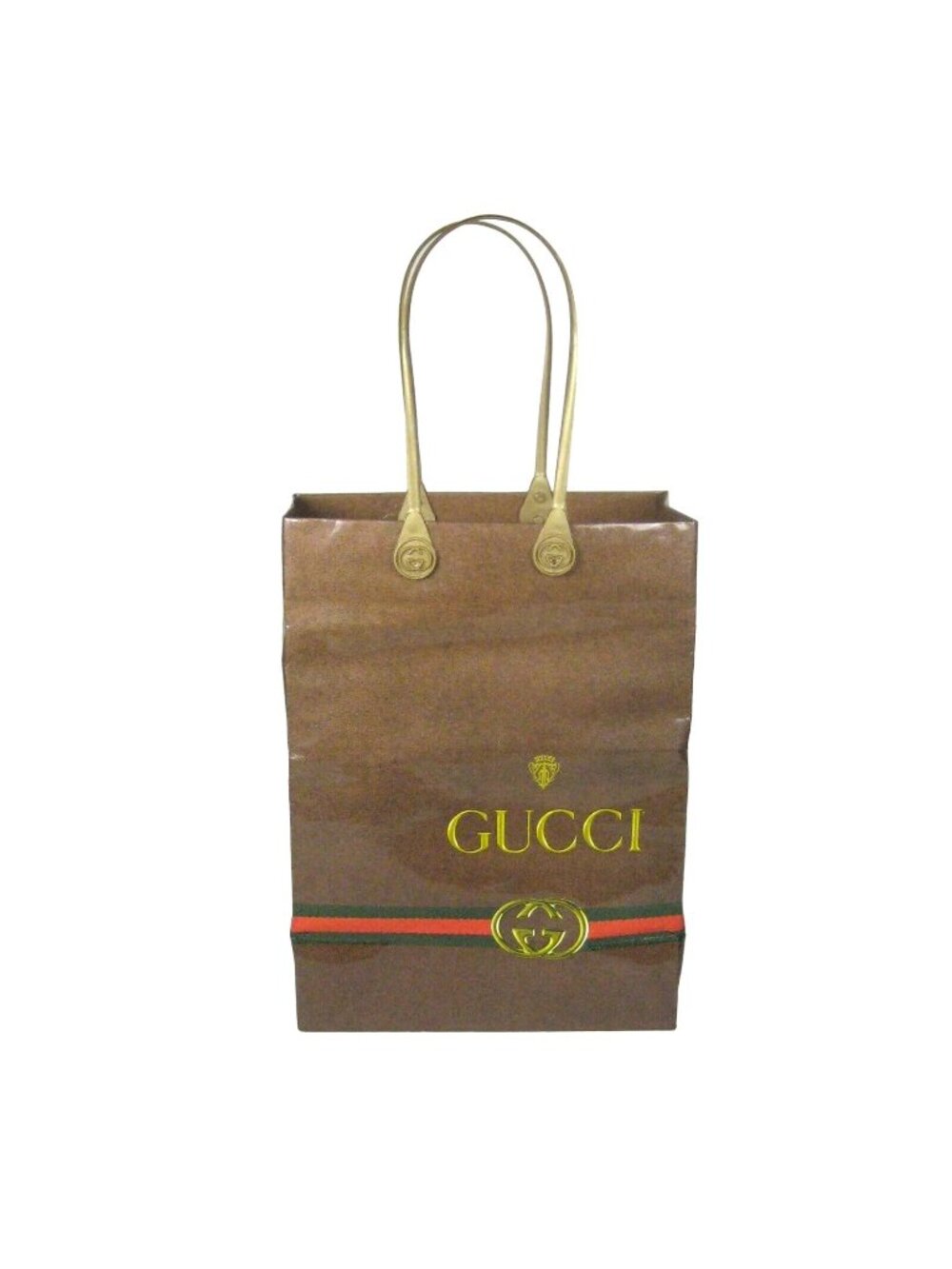 Gucci Shopping Paper Bag ONLY Publistyle Italy Plastic Handles 10 x 8 In EMPTY